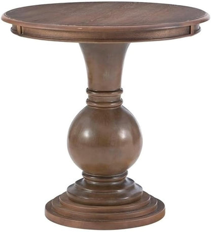 Pemberly Row Round Wood Accent Table, 26.5" High, Rustic Natural Finish by PEMBERLYROW