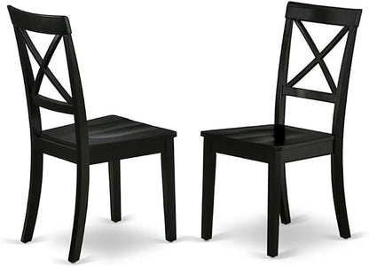 East West Furniture BOC-BLK-W Boston Dining Room Chairs by EastWestFurniture
