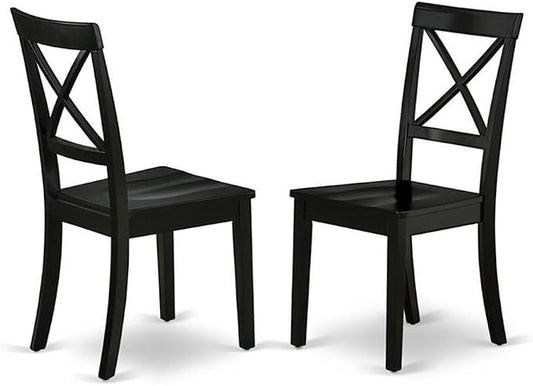 East West Furniture BOC-BLK-W Boston Dining Room Chairs by EastWestFurniture