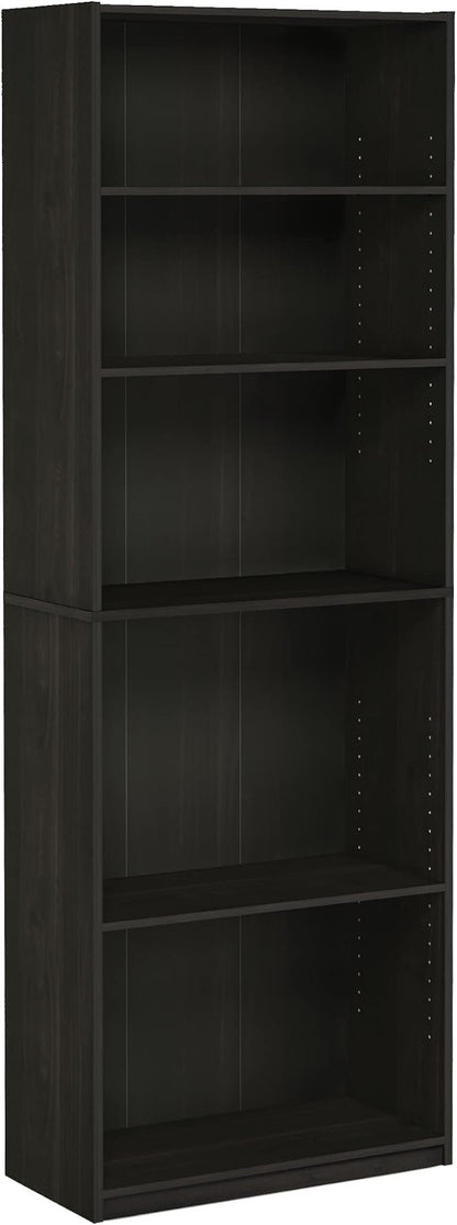 Furinno Jaya Book Shelf, 5-Tier Bookshelf, Tall Standing Bookcase - Image 7