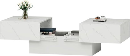 HedoAjim White Marble Coffee Table - Image 7