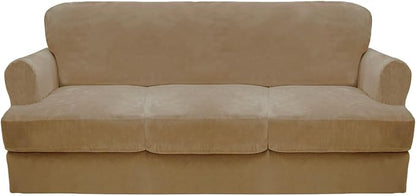 CUCRAF T Cushion Sofa Cover 4 Piece Slipcovers, Soft Thick Velvet Couch Cover by CUCRAF