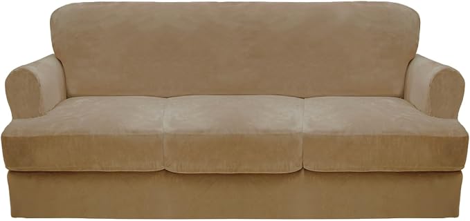 CUCRAF Cushion Sofa Cover 4 Piece Slipcovers, Soft Thick Velvet Couch Cover by CUCRAF
