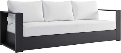 Modway Tahoe Aluminum 4-Piece Outdoor Patio Set in Gray White - Image 6