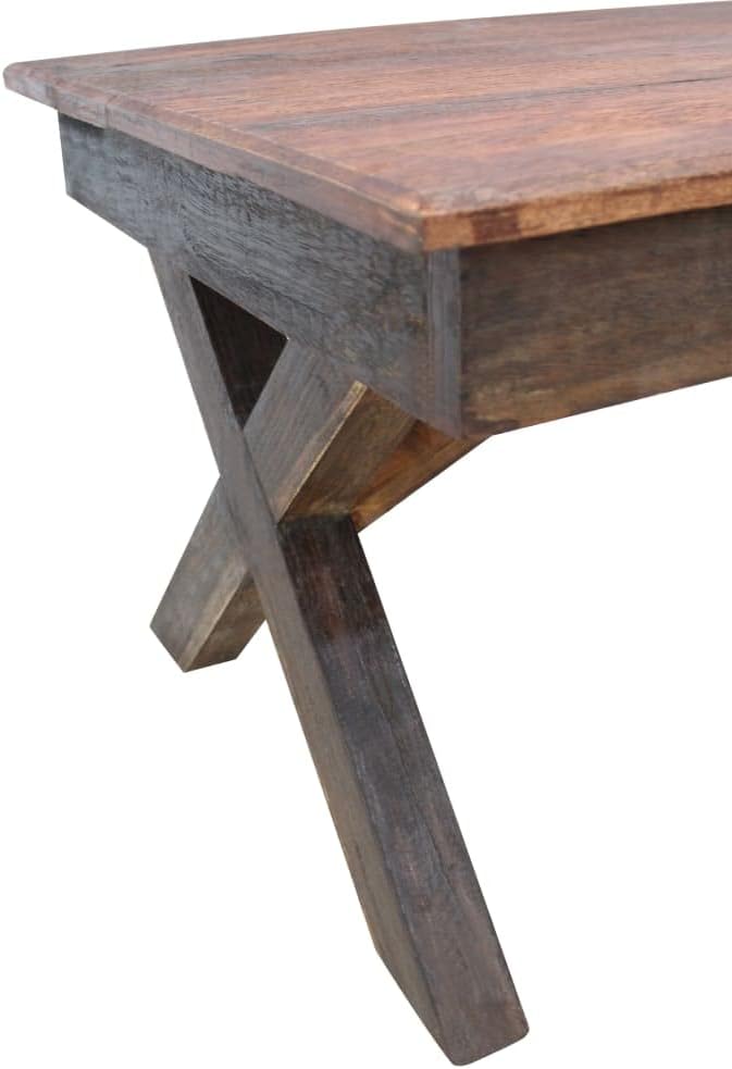Rustic Farmhouse Coffee Table Handcrafted from Mixed Reclaimed Woods, Unique - Image 4