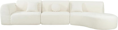 Merax 140" Curved Polyester Sectional Sofa Set, Modern Cloud Couch - Image 8