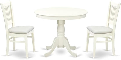 East West Furniture ANVA3-LWH-C 3 Piece Dining Table Set by EastWestFurniture