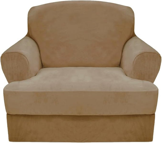 CUCRAF T Cushion Sofa Cover 2 Piece Armchair Slipcovers, Soft Thick Velvet by CUCRAF