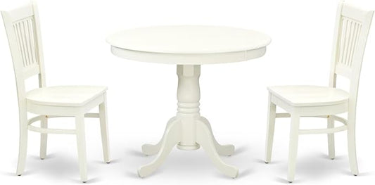 East West Furniture ANVA3-LWH-W 3 Piece Dining Room Furniture Set Contains a by EastWestFurniture