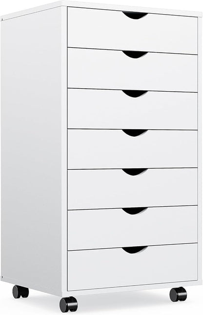 OLIXIS 7 Drawers Rolling File Cabinet, Mobile Under Desk Storage Cabinet by OLIXIS