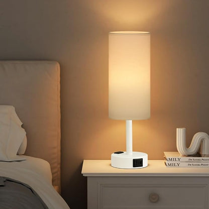 Fenmzee Matte White Bedside Table Lamp - Image 6