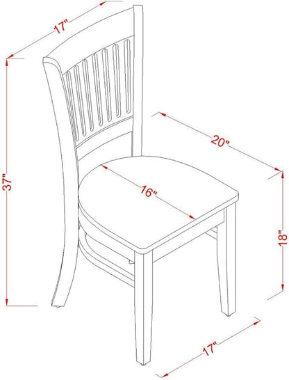 East West Furniture VAC-OAK-W Vancouver Kitchen Dining Chairs - Image 3