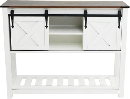 White Farmhouse Entryway Table, Rustic Hallway Table - Image 8