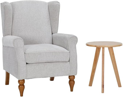 Upholster Accent Armchair & Side Table 2-Piece Set, Chenille Vintage Style by YABTOP