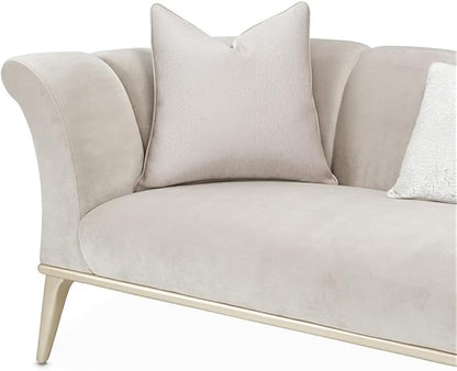 MICHAEL AMINI Yvette Sofa in Porcini Velvet and Champagne Wood Frame - Image 9