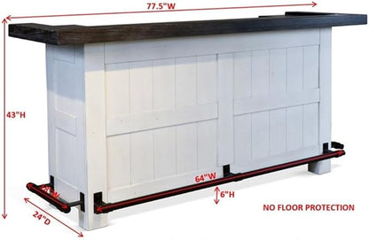 Pemberly Row 78" Farmhouse Wood Bar Unit - Image 8