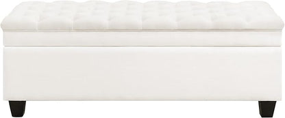 WUTUTUEE 51" Fabric Storage Ottoman Bench, Upholstered Rectangle End of Bed by WUTUTUEE
