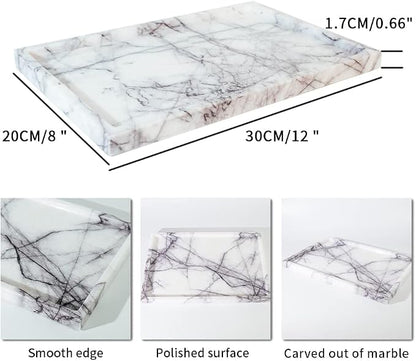 Real Luxurious Vanity Tray Natural Genuine Marble Storage Tray - Image 3