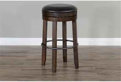 Pemberly Row 3-Piece Set with Gorgeous Bar Unit and 2 Backless Swivel BarStools - Image 7