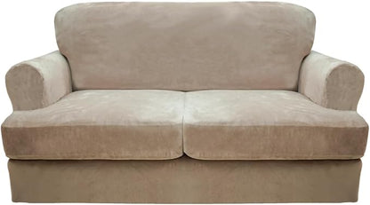 CUCRAF Cushion Sofa Cover 3 Piece Slipcovers, Soft Thick Velvet Couch Cover by CUCRAF