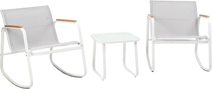 Kozyard 3-Piece Rocking Chair Set, Outdoor Rocking Textilene Bistro Set - Image 8
