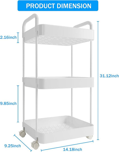 Volnamal Diaper Caddy Organizer, 3-Tier Movable Diaper Cart - Image 7