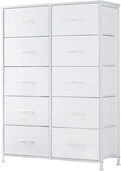 DUMOS Dresser for Bedroom, 10 Storage Drawers, Wide Fabric Closet Chests by DumosLifestyle