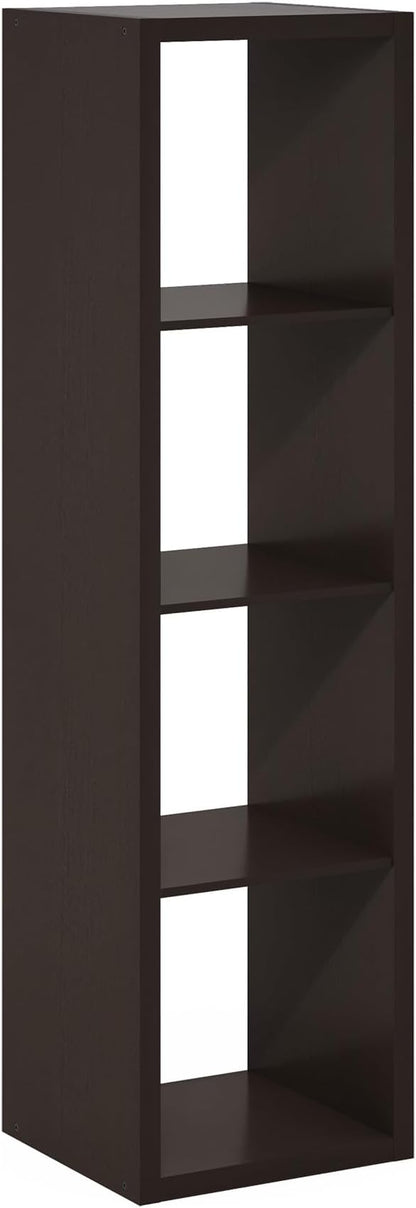 Furinno CUBICLE Book Shelf, Vertical 4-Cube Bookshelf, Extra Thick Horizontally - Image 11