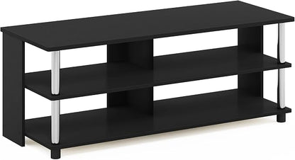 Furinno Sully 3-Tier Stand for TV up to 48 Inch, Americano/Chrome - Image 4