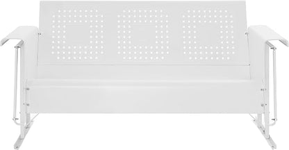 Crosley Furniture Bates Retro Metal Outdoor Sofa Glider, 3-Person Rocking Patio - Image 4
