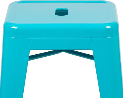 Flash Furniture Lily 24" High Metal Counter-Height, Indoor Bar Stool in Teal - Image 6