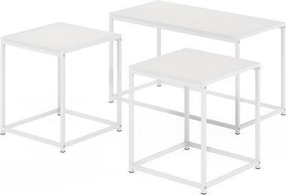 Furinno CAMNUS Coffee Table, Metal Frame Modern Center Table and Side Tables Set - Image 4