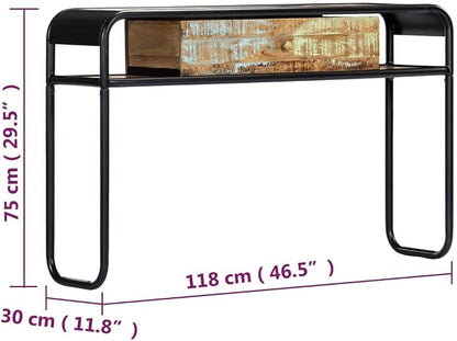 Console Table with 1 Drawer and 2 Compartments, 46.5"x11.8"x29.5" Solid - Image 8