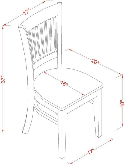 East West Furniture VAC-BLK-W Vancouver Dining Room Chairs - Image 3