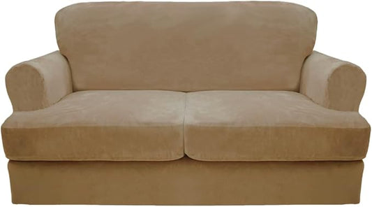 CUCRAF T Cushion Sofa Cover 3 Piece Loveseat Slipcovers, Soft Thick Velvet by CUCRAF