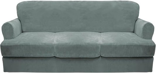 CUCRAF Cushion Sofa Cover 4 Piece Slipcovers, Soft Thick Velvet Couch Cover by CUCRAF