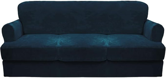 CUCRAF T Cushion Sofa Cover 4 Piece Slipcovers, Soft Thick Velvet Couch Cover by CUCRAF