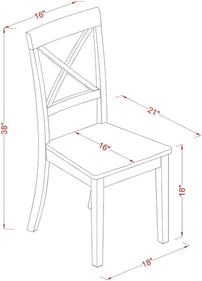 East West Furniture DLBO5-MAH-W 5 Piece Dining Room Table Set Includes a Round - Image 11