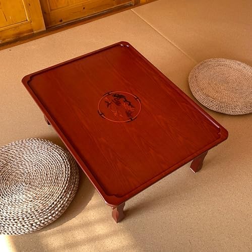 Korean Solid Wood Square Folding Coffee Table, Low Dining Table by Unknown