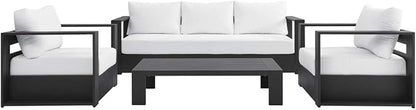 Modway Tahoe Aluminum 4-Piece Outdoor Patio Set in Gray White - Image 2