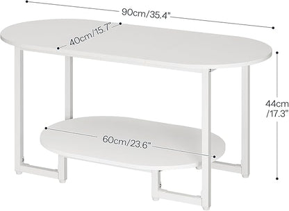 HOOBRO Coffee Table for Living Room, Oval Small Coffee Table - Image 2