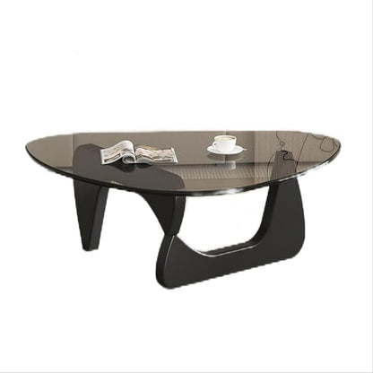 EASYSOUL Modern Glass Coffee Table, 32.68" D x 22.44" W x 15.75" H, Abstract - Image 6