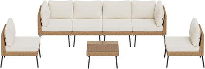 Aoxun Patio Furniture Set, 7 Piece Outdoor Sectional Sofas - Image 9