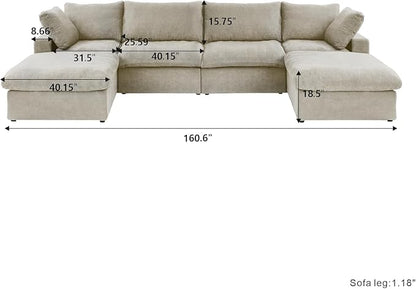 JACH U-Shaped Cloud Sectional Couch - Image 2