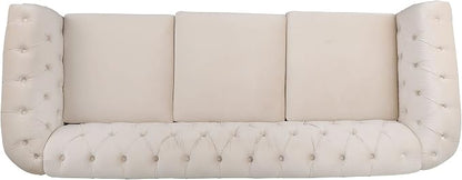 RARZOE Modern 2 Pieces Living Room Sofa Set, Contemporary Tufted Button Velvet - Image 7