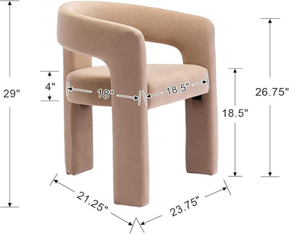 RIVOVA Modern Barrel Dining Chairs Set of 2 Upholstered Velvet Accent Side Chair - Image 2