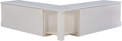 Linon Harris White Solid Pine Backless Nook - Image 4