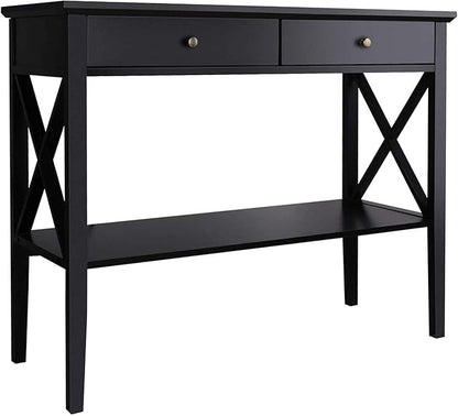 ChooChoo Console Table with Drawers, Narrow Wood Accent Sofa Table Entryway - Image 7