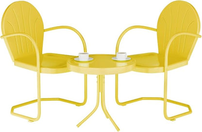 Patio Bistro Set Retro Metal Outdoor Seating Set Conversation Set 3 Pieces - Image 4
