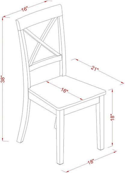 East West Furniture DLBO5-BLK-W 5 Piece Dinette Set - Image 5